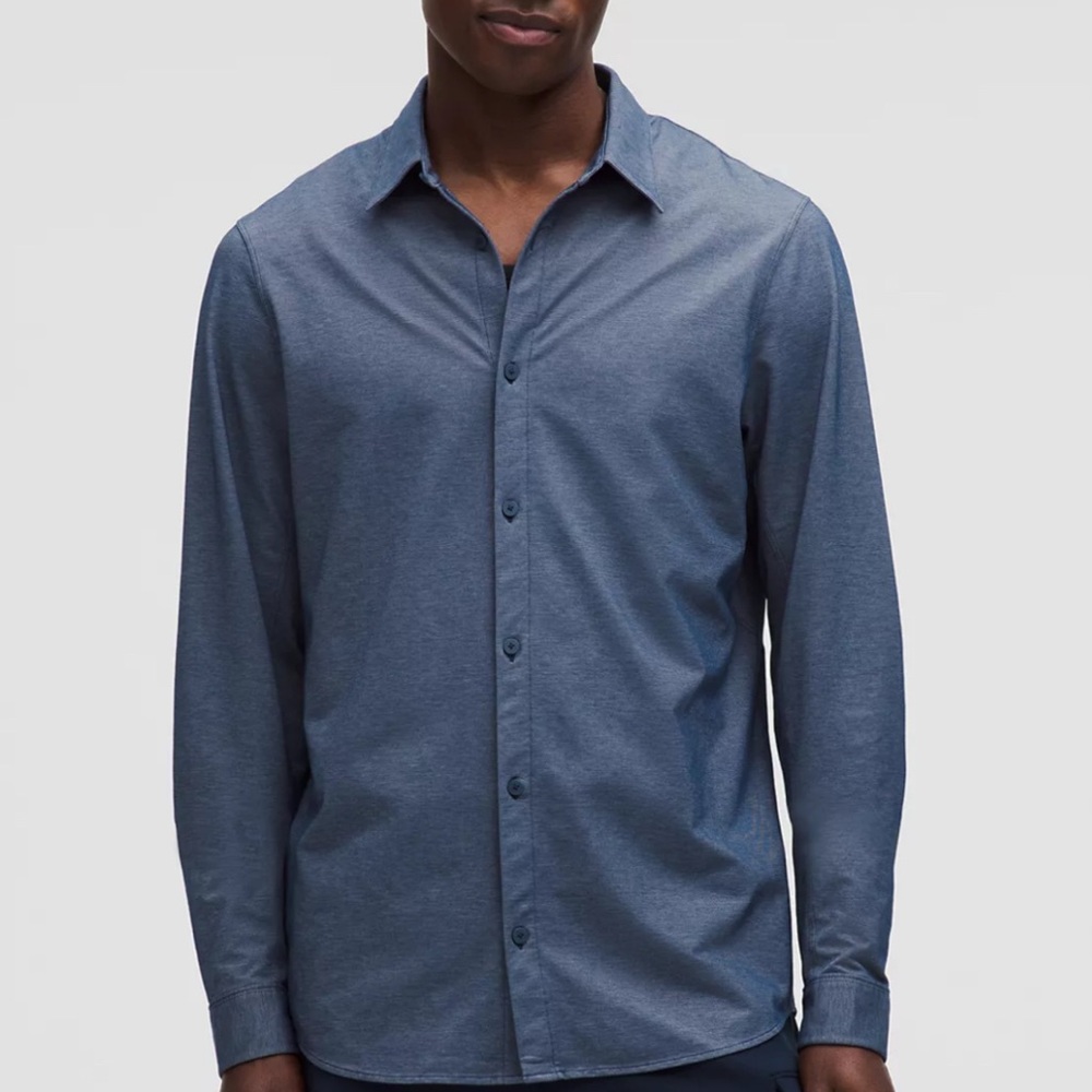 Lululemon Men's Blue Button-Up Shirt